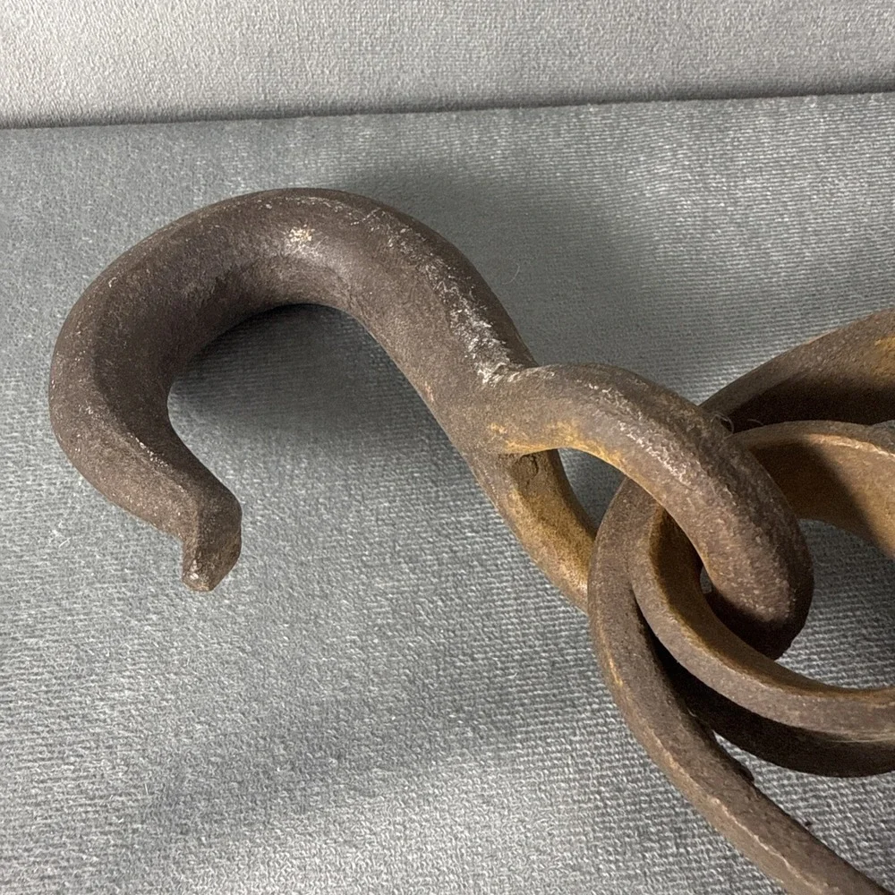 Antique Vintage DOUBLE BLOCK & Tackle Pulley‎ Hook Wood Primitive